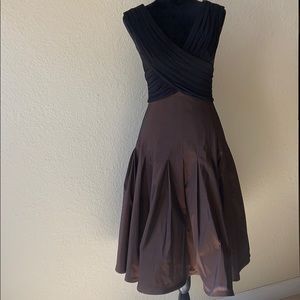 Cache Black and Brown Midi Dress